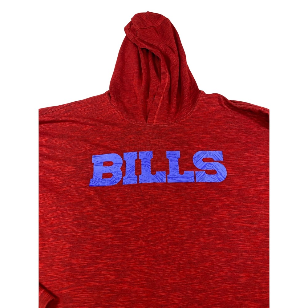 Nike Buffalo Bills NFL Dri-FIT Long Sleeve Hooded T-Shirt Red Mens XXL Onfield